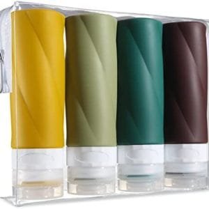 Gemice Travel Bottles for Toiletries, 3oz Tsa Approved Travel Size Containers BPA Free Leak Proof Travel Tubes Refillable Liquid Travel Accessories with Clear Toiletry Bag (4 Pack)