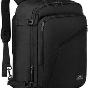 Matein Carry on Backpack, Extra Large Travel Backpack Expandable Airplane Approved Weekender Bag for Men and Women, Water Resistant Lightweight Daypack for Flight 40L, Black