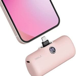 iWALK Portable Charger 4800mAh Power Bank Fast Charging and PD Input Small Docking Battery with LED Display Compatible with iPhone 13/13 Pro/13 Pro Max/12/12 Pro/12 Pro Max/11 Pro/XR/X/8/Plus, Pink