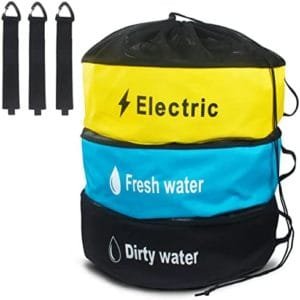 Inseknm RV Hose Bags, RV Accessories Storage Bags for Sewer Hoses, Fresh/Black Water Hoses and Electrical Cords (with 3 Storage Straps) (3 Pack)