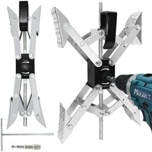 Kingson X-Shaped Wheel Stabilizer, Heavy Duty RV Wheel Chock, Electric Drill/Hand Wrench Adjustable, Essential Camper Accessories for Travel Trailers -2 Pack