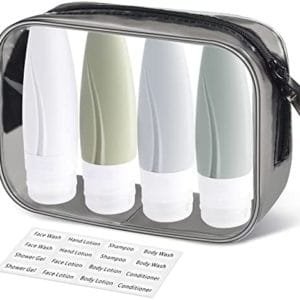 Portable Travel Bottles TSA Approved, INSFIT 2oz Leak Proof BPA Free Silicone Cosmetic Travel Size Toiletry Containers for Men & Women, Squeezable Silicone Tubes, Refillable Bottles for Shampoo 4 Pack