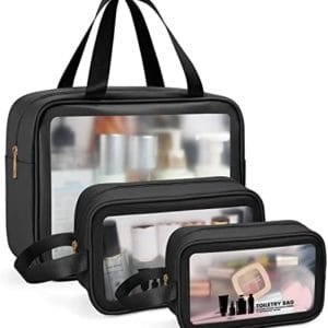 MAANGE Toiletry Bag for Women Men, Translucent Waterproof Makeup Cosmetic Bag Travel Organizer for Accessories, Toiletries