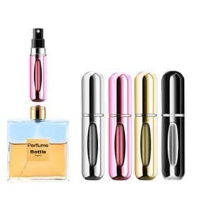 Portable Mini Refillable Perfume Atomizer Bottle Refillable Spray, Atomizer Perfume Bottle, Scent Pump Case, Perfume Atomizer Refillable Travel (5ml, 4 Pack)4