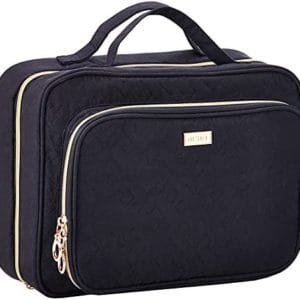 NISHEL Hanging Travel Toiletry Bag, Visible Makeup Organizer, Makeup Case for Travel Accessories, Bathroom Shower, Black