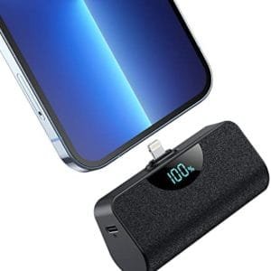 Mini Portable Charger 5200mAh Ultra-Compact Smart LED Display Power Bank Dual Input (USB-C Port Only Input) High Speed External Battery Pack Compatible with iPhone 13/12 /11 /X/8/7/6/5 [2022 Version]