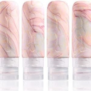 Gemice Travel Bottles for Toiletries Tsa Approved Travel Size 3oz Containers BPA Free Leak Proof Travel Tubs Refillable Liquid Travel Accessories for Cometic Shampoo and Lotion Soap (4 Pack)
