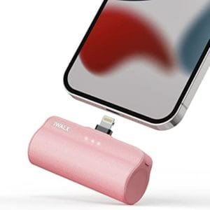 iWALK Mini Portable Charger for iPhone with Built in Cable, 3350mAh Ultra-Compact Power Bank Small Battery Pack Charger Compatible with iPhone 14/13/13 Pro/12/12 Pro/11/XR/XS/X/8/7/6,Pink