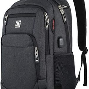 Laptop Backpack,Business Travel Anti Theft Slim Durable Laptops Backpack with USB Charging Port,Water Resistant College School Computer Bag for Women & Men Fits 15.6 Inch Laptop and Notebook - Black