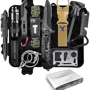 KEPEAK Survival Kit 14 in 1, Survival Gear and Equipment, Stocking Stuffers for Men Husband Father Boy, Emergency Survival Tools Accessories for Camping, Hiking, Outdoor