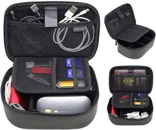 sisma Travel Cords Organizer Universal Small Electronic Accessories Carrying Bag for Phone Chargers Cables Adapter USB Sticks Mouse SD Cards - Starlight Special Edition - Image 3