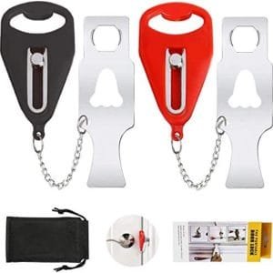 Portable Door Lock,Travel Lock, Add Extra Locks for Additional Safety and Privacy Lock Down for School, Airbnb, Home,Hotel(Set of 2)