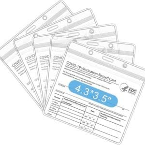 KGX Vaccine Card Holder for Travel Essentials, 4.3×3.5 in Waterproof Card Protector with Sealing Strip, Traveling Accessories, Travel Essentials for Flying, Card Protector (5 Pack)