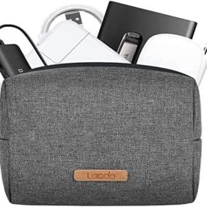 Lacdo Electronics Organizer Travel Cable Electronics Accessories Storage Bag Pouch Soft Carrying Case for Charger, Mouse, Cord, Cable, USB Flash Drive, SD Card, Power Bank, Small Accessories Bag, Gray