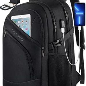 Laptop Backpack for Men, 17 inch Laptop backpack, Carry on Backpack Flight Approved, Extra Large Bussiness College School Work Black Backpack Travel Backpack with USB Charging Port Gifts for Men Women