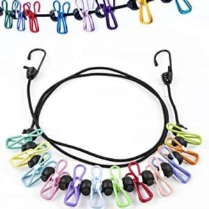 GOJUSO Elastic Clothesline for Travel 70.86 Inch Portable Camping Storage Travel Hanging Clothes Line Cool Gadgets for Rv Camp Picture