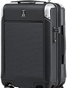 Travelpro Platinum Elite Hardside Expandable Spinner Wheel Luggage TSA Lock Hard Shell Polycarbonate Suitcase, Shadow Black, Compact Carry-On 20-Inch