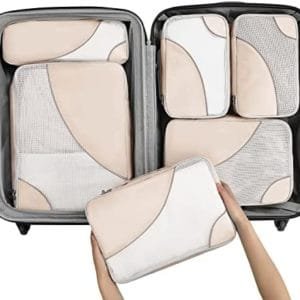OlarHike 6 Set Packing Cubes for Travel, 4 Various Sizes(Large,Medium,Small,Slim) and 9 Color Options, Luggage Organizer Bags for Travel Accessories Travel Essentials, Travel Cubes for Carry on Suitcases…