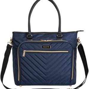Kenneth Cole Reaction Chelsea Quilted Chevron 15" Laptop & Tablet Business Tote With Removeable Shoulder Strap, Navy