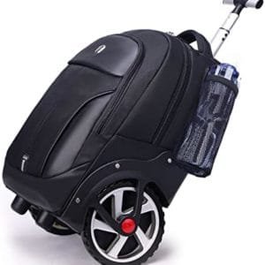 Glodiar AOKING 18/20 Inch Big Wheeled Water Resistant Travel Business Rolling Wheeled Backpack with Laptop (Black, 20inch)