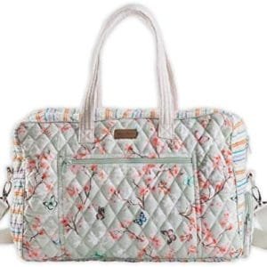 Maison d' Hermine 100% Cotton Quilted Travel Duffel Weekend Bag Overnight Luggage Weekender Gym Bag For Men Women Business Travellers Family Trip