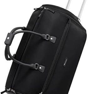 Modoker Rolling Garment Bags, Large Garment Duffle Bag with Wheels, 3 in 1 Garment Suit Luggage Bag for Women Men Business Travel Weekender, Black