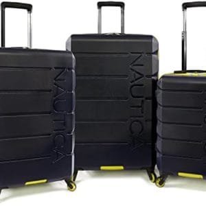 Nautica Lightview 3pc Hardside Luggage Set, Navy/Yellow